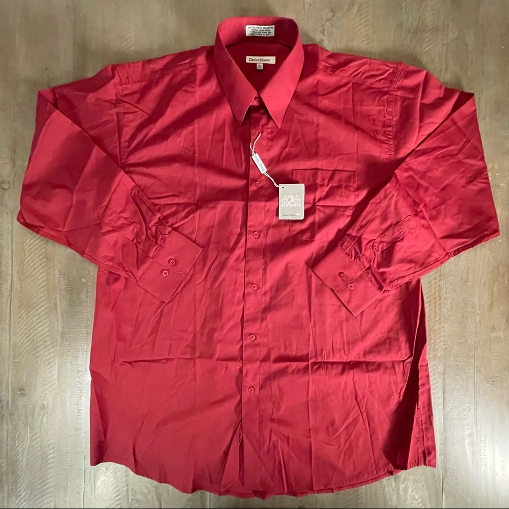 Daniel Elissa burgundy dress shirt 17.5/34-35